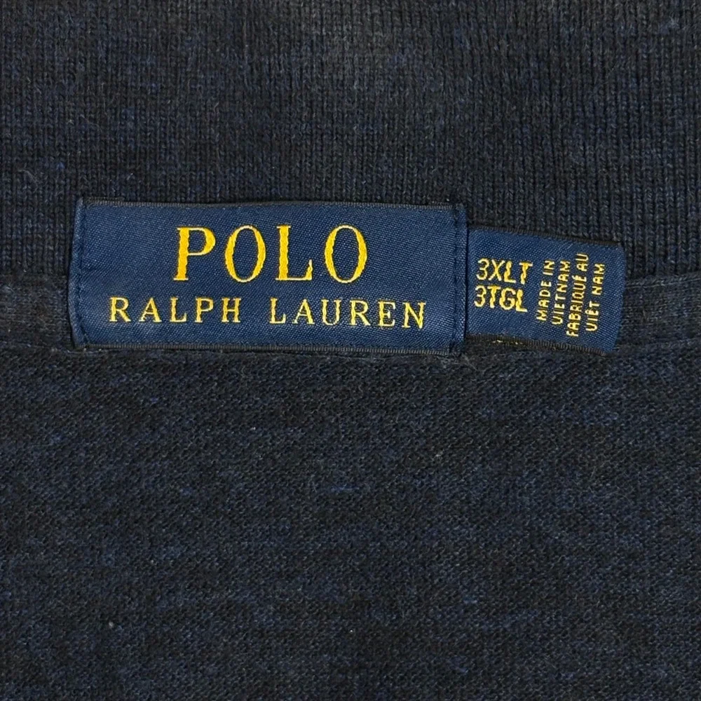 Polo Ralph Lauren Polo Shirt Mens 3XLT Navy Blue Heathered Big & Tall Classic